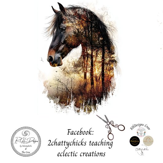 Papier Mousseline Découpage Cheval Harmonie Nature Double exposition