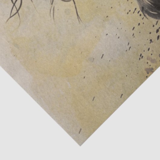 Papier Mousseline Découpage Cheval Jeune Sauvage (Détail)