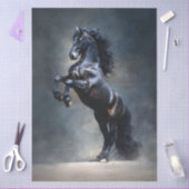 Papier Mousseline Découpage Cheval Noir Cabré (Artisanat)