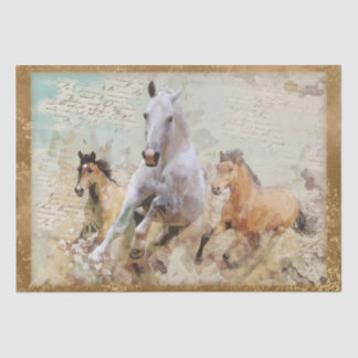 Papier Mousseline Découpage Chevaux sauvages