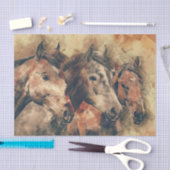 Papier Mousseline Découpage Chevaux Thoroughbred (Artisanat)