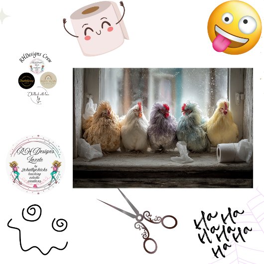 Papier Mousseline Decoupage Chicken Window Seat Tissue Humor 