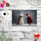 Papier Mousseline Decoupage Child & Snowman Winter Scene