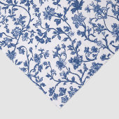 Papier Mousseline Découpage Chinoiserie Bleu Floral (Détail)