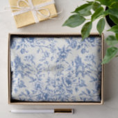 Papier Mousseline Découpage Chinoiserie Bleu Floral Douche d'anniver (Cadeau)