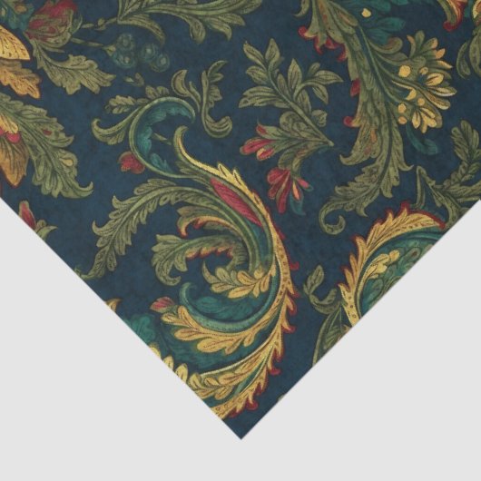 Papier Mousseline Découpage Chinoiserie Feuille Vert foncé (Détail)