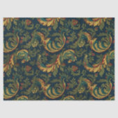 Papier Mousseline Découpage Chinoiserie Feuille Vert foncé (Recto)