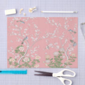 Papier Mousseline Découpage Chinoiserie rose (Artisanat)