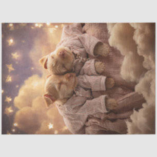 Papier Mousseline Découpage Chiots Whimsical dormant sur les nuages