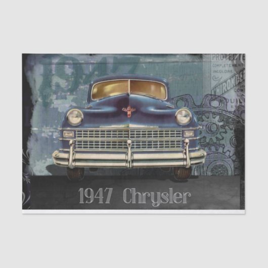 Papier Mousseline Découpage Chrysler de voiture vintage 1947 (Recto)