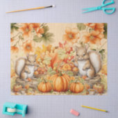 Papier Mousseline Découpage Citrouille des écureuils d'aquarelle d'H (Artisanat)