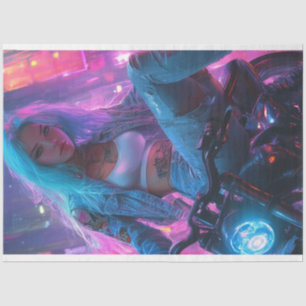 Papier Mousseline Découpage Classic Poster de Futuristic Biker Chic