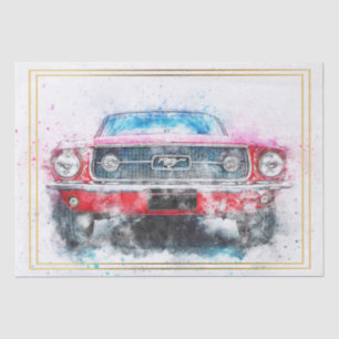 Papier Mousseline Découpage classique de voiture Mustang