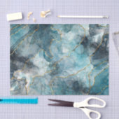 Papier Mousseline Découpage classique Faux Marbre Bleu/Or (Artisanat)