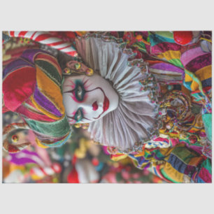 Papier Mousseline Découpage Clown Jester Costume de cirque dynamique