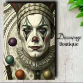 Papier Mousseline Découpage Clown mélancolique