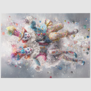 Papier Mousseline Découpage Clowns de cirque Jester Whimsical