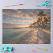 Papier Mousseline Découpage Coastal Island Charm Beach Huits Sunset (Artisanat)