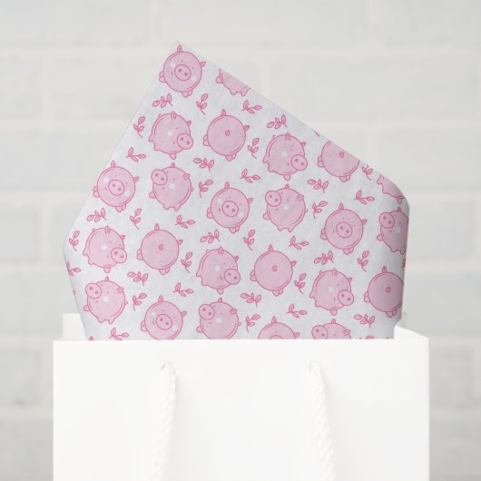 Papier Mousseline Découpage Cochon Anniversaire fête rose (Sac cadeau)