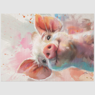 Papier Mousseline Découpage Cochon Whimsical dans un pays d'merveill