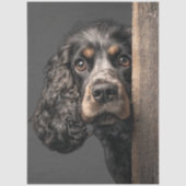 Papier Mousseline Decoupage Cocker Spaniel noir marron Sadie (Recto)