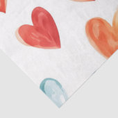 Papier Mousseline Découpage Coeurs aquarelle (Détail)