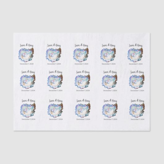 Papier Mousseline Découpage Coeurs coquilles d'huîtres (Recto)