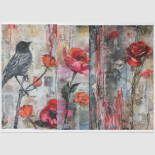 Papier Mousseline Découpage Collage Art Abstrait vintage
