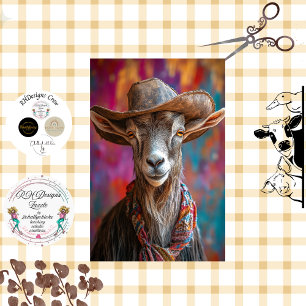 Papier Mousseline Découpage Coloré Vibrant Chèvre Cowboy