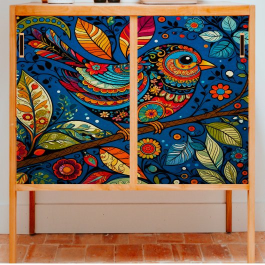 Papier Mousseline Découpage colorée d'oiseaux