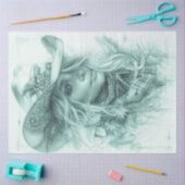 Papier Mousseline Découpage Conception de portrait Monochromatique C (Artisanat)