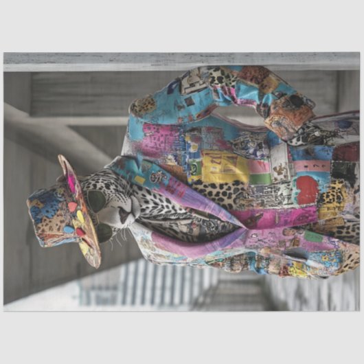 Papier Mousseline Découpage Confort Abstrait Leopard tendance (Recto)