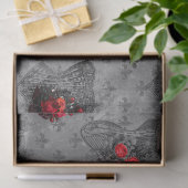 Papier Mousseline Découpage Corset et Rose rouge (Cadeau)