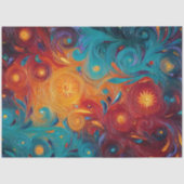 Papier Mousseline Decoupage Cosmic Swirl Sunburst Vibrant Colors  (Recto)