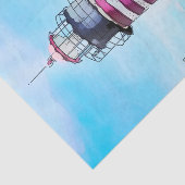 Papier Mousseline Découpage couleur aquarelle du phare (Détail)
