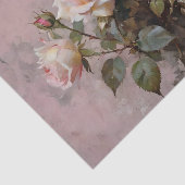 Papier Mousseline Découpage couleur d'aquarelle rose Roses (Détail)