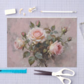 Papier Mousseline Découpage couleur d'aquarelle rose Roses (Artisanat)