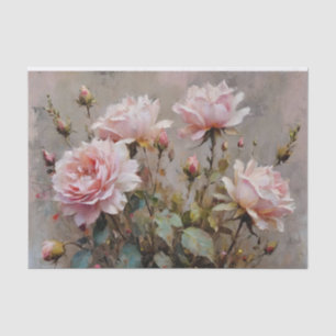 Papier Mousseline Découpage couleur d'aquarelle rose Roses