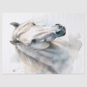 Papier Mousseline Découpage couleur d'eau du cheval blanc