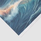 Papier Mousseline Découpage couleur d'eau Sunset Beach Waves (Détail)