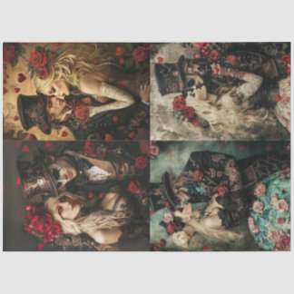 Papier Mousseline Découpage Couples de Saint-Valentin gothique Steam