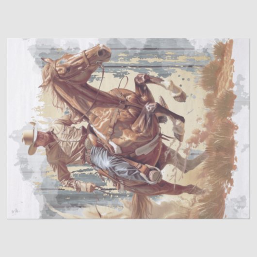 Papier Mousseline Découpage Cowboy (Recto)