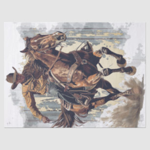 Papier Mousseline Découpage Cowboy