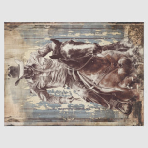 Papier Mousseline Découpage Cowboy