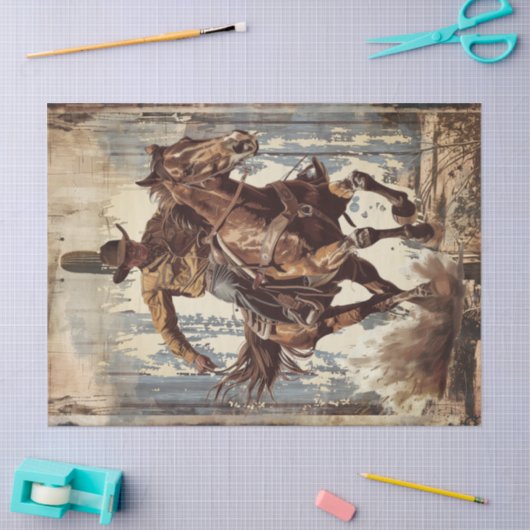 Papier Mousseline Découpage Cowboy (Artisanat)