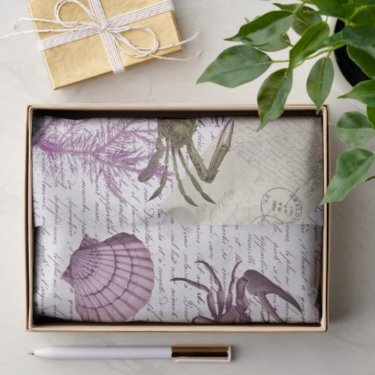 Papier Mousseline Découpage Crabe Nautique Crustacée (Cadeau)