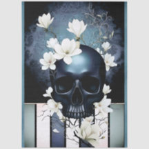 Decoupage Crâne de Minuit avec Magnolia