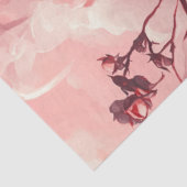 Papier Mousseline Découpage Crâne gothique entouré et fleurs de pêch (Détail)