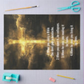 Papier Mousseline Découpage Croix d'or percé à travers l'obscurité (Artisanat)