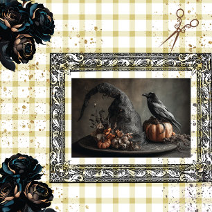 Papier Mousseline Découpage Crow d'Halloween sur le Casquette des so